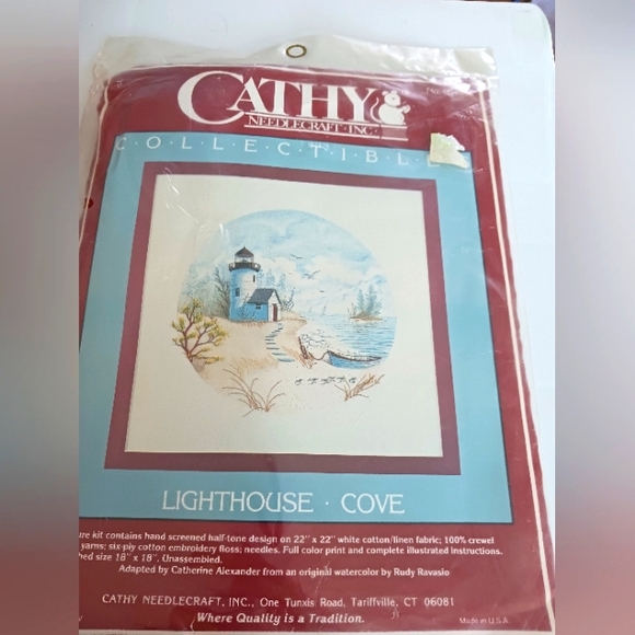 Cathy Needlecraft Kit Lighthouse Cove #514 Vintage Made in USA - Picture 1 of 6